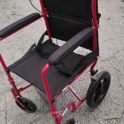 Wheelchair Drive Brand Almost 18 And A Half Inches Across The Seat Wheelchair Brakes Are On The Handles In The Back Includes The Seat Belt No Feet 