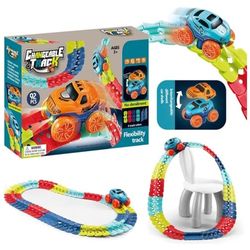 Leno Changeable Track With LED Light-UP Race Car