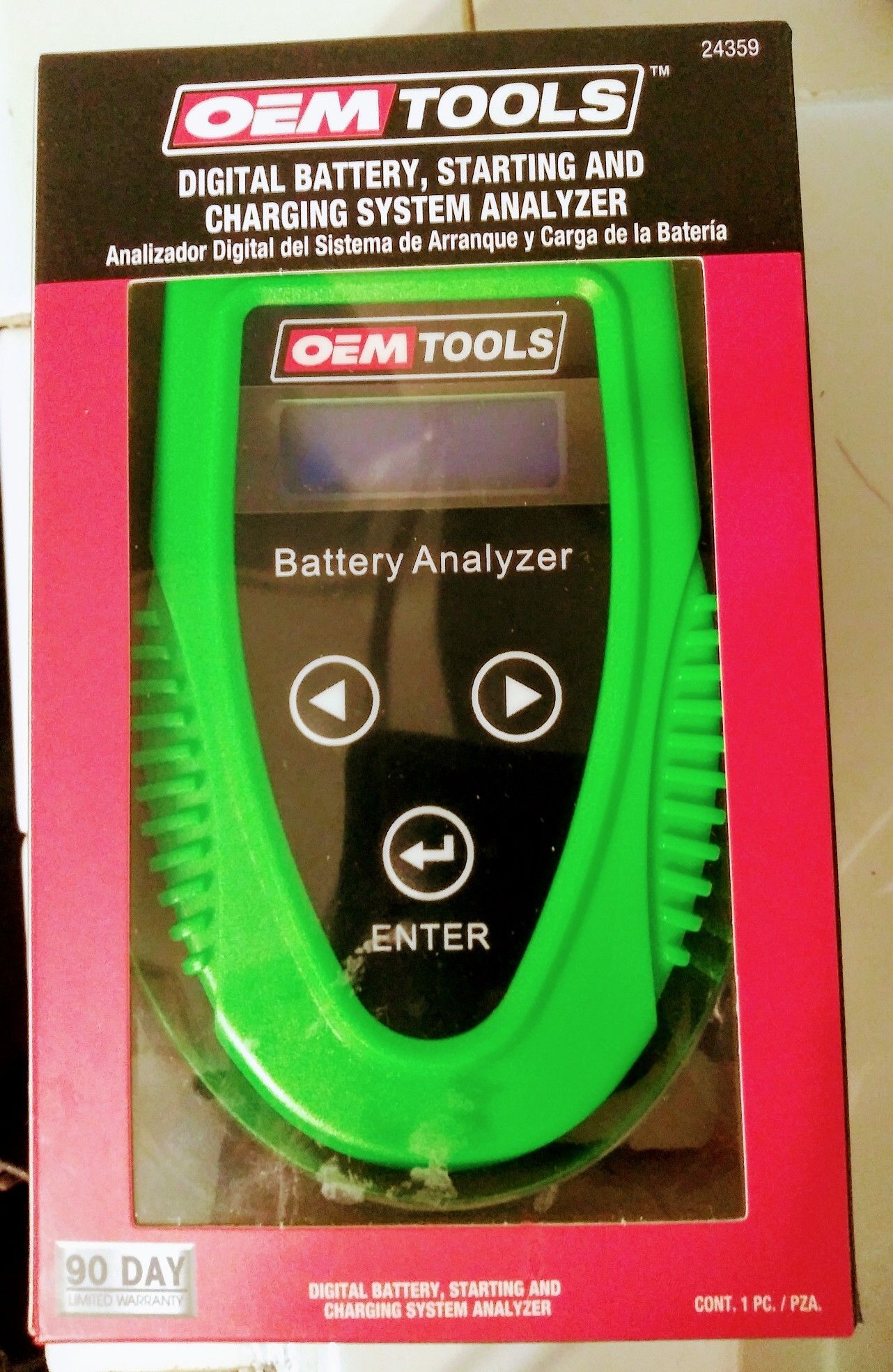 OEMTOOLS 24359 Digital Battery Analyzer 90 day limited warranty