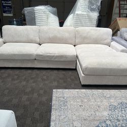 Big New Comfy Cream Beige Sectional Couch