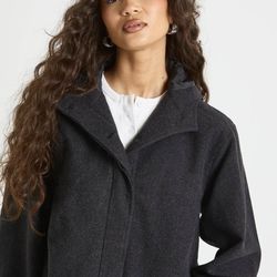 Brand New Boohoo Hooded Peacoat Jacket Short Coat