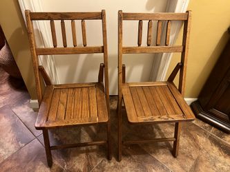 Vintage oak folding chairs