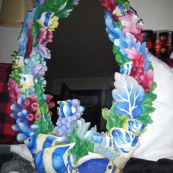 Sculpted 3-D Fish Mirror