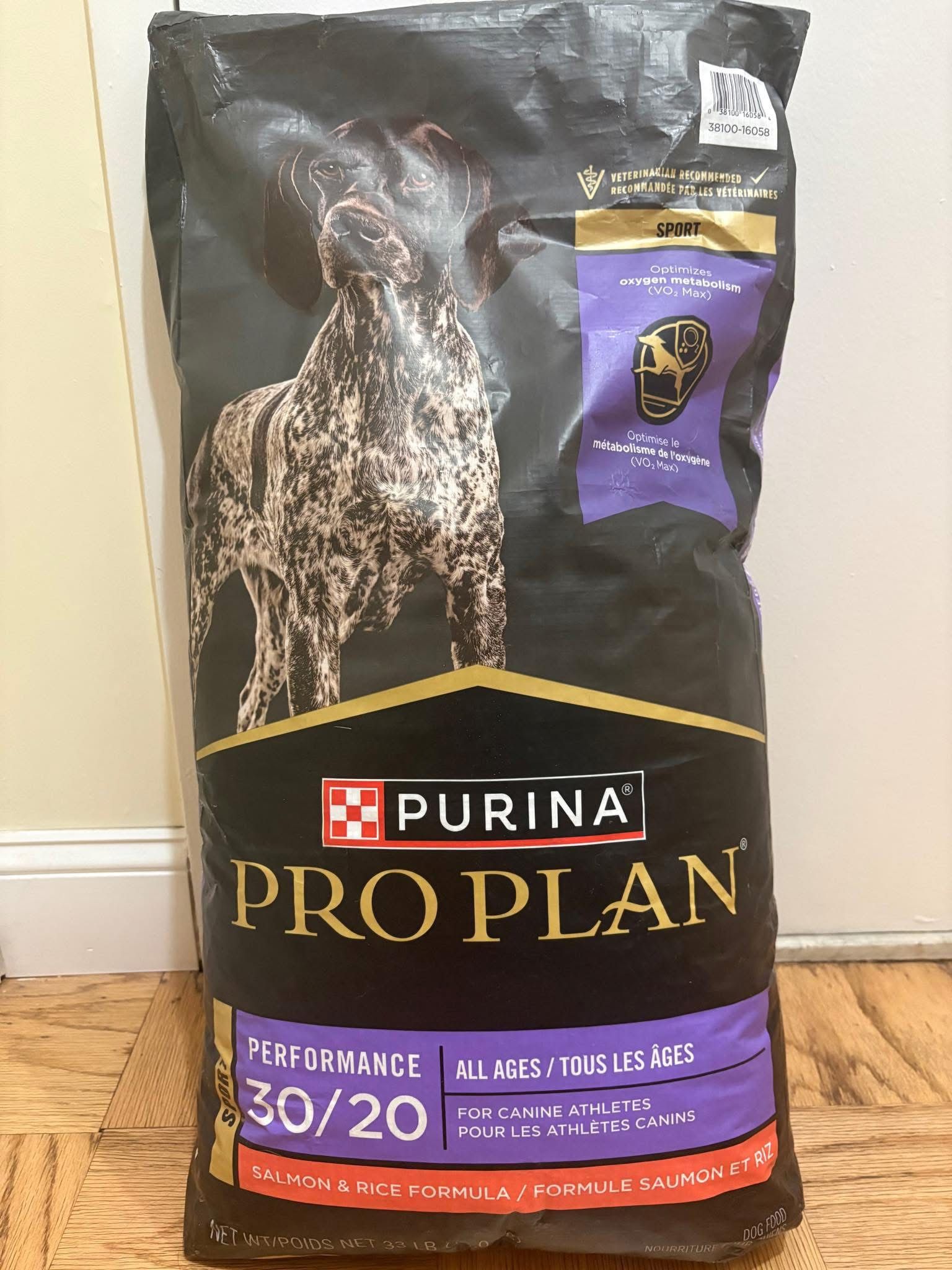Purina Pro Plan Sport Performance All Life Stages High-Protein 30/20 Salmon & Rice Formula Dry Dog Food, 33 Pound Bag