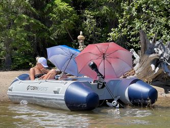 10’ Inflatable Dinghy Boat w/ Oars, Motor Mount & Carry Bag