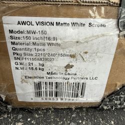 Projector- AWOL Vision - 150" Fixed Frame Projector Screen, 4K/8K UHD Active 3D Compatible