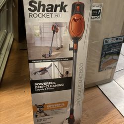 Shark Rocket Bagless Corded Washable Filter Stick Vacuum Cleaner for Hard Floors/ Rugs with Powerful Pet Hair Pickup in Orange