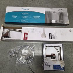 Mixed Lot Of Bathroom Towel Holder, Ring and Racks.