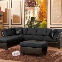 2328 Black Microfiber Sectional Same Day Delivery 