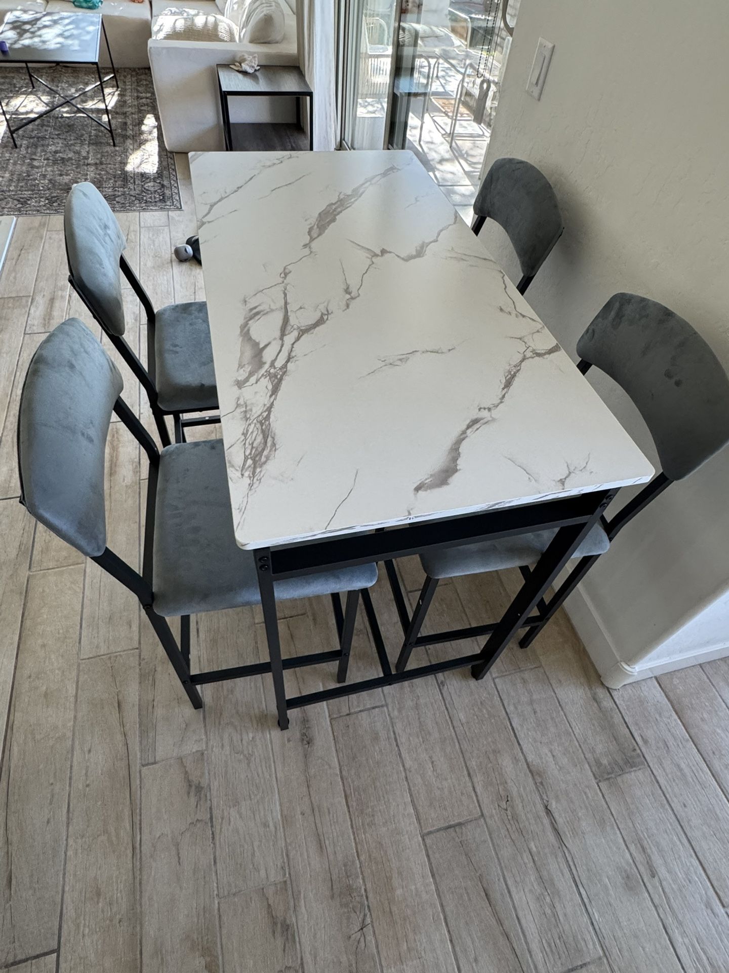 Dining Table Set for 4, Counter Height Kitchen Table