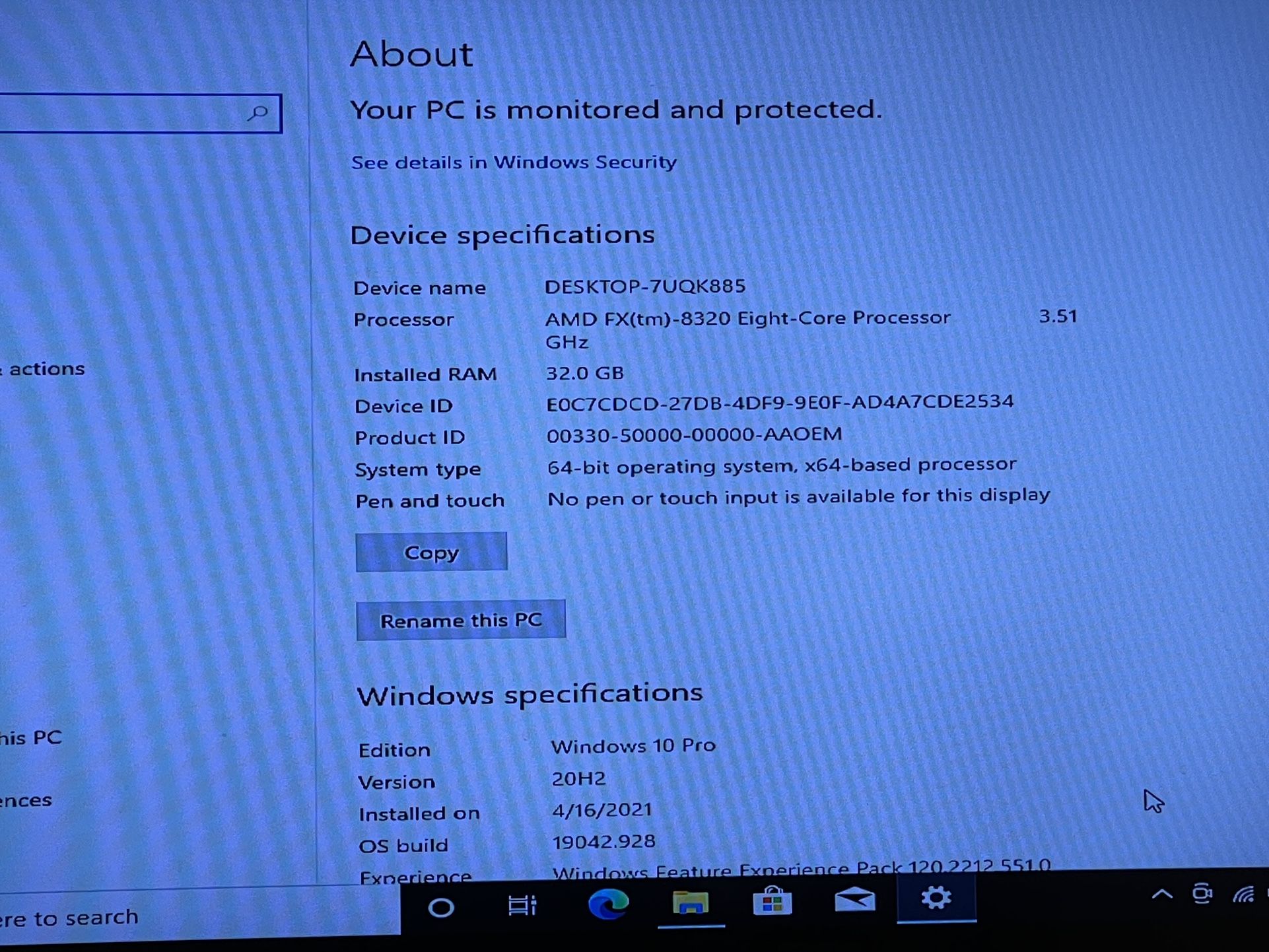 pc Gaming Amd Fx (Tm) -8320 Eight- Core Processor 3512MHz 4 Core (s) 32GB RAM 256GB SSD 1TB HDD WINDOWS 10 And Working Good