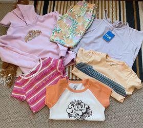 Set lot Billabong Roxy Tops Shirts Pants Sweater
