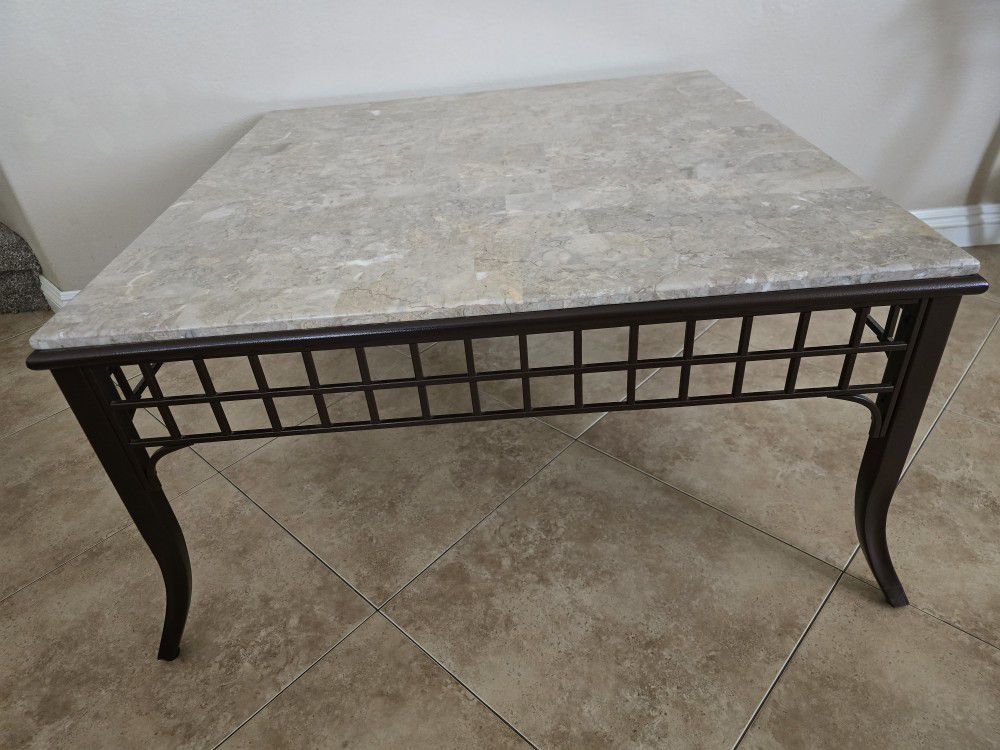 Marble/rod iron Coffee Table