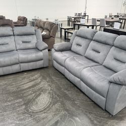   ‼️Grey Sofa Love Seat & Recliner ‼️