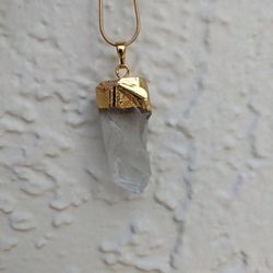 Large Quartz Pendant Necklace 