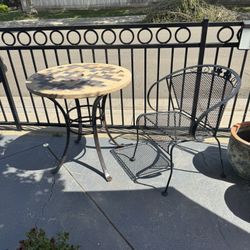 Mosaic Table With Iron Chair👍