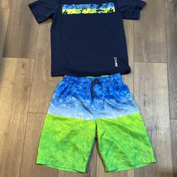 Boys ZeroXposur 2-Piece Rash Guard Swim Set, Size: Large (14/16)