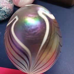 Iridescent Oval Paperweight