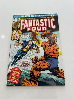 FANTASTIC FOUR #147 - THE THING BATTLES SUB-MARINER!   (1974 Marvel Comics) FN/VF crease