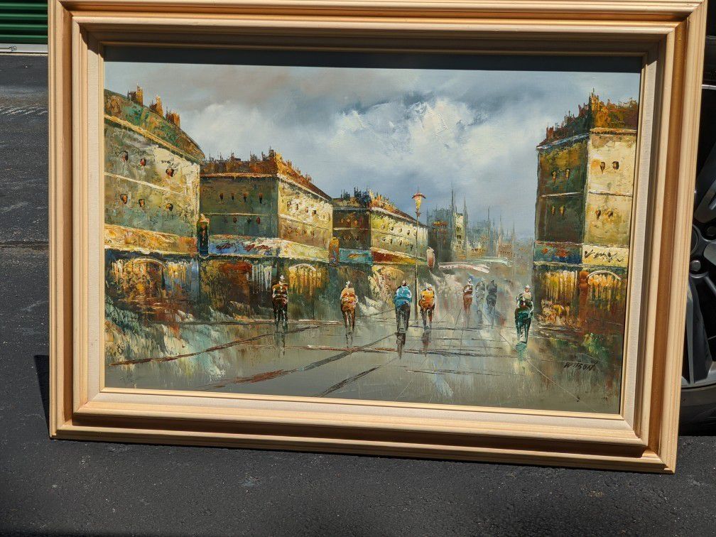 Large Picture. Acrylic Of TOUR DE FRANCE,