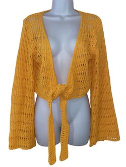 Adorable crochet yellow cardigan size L
