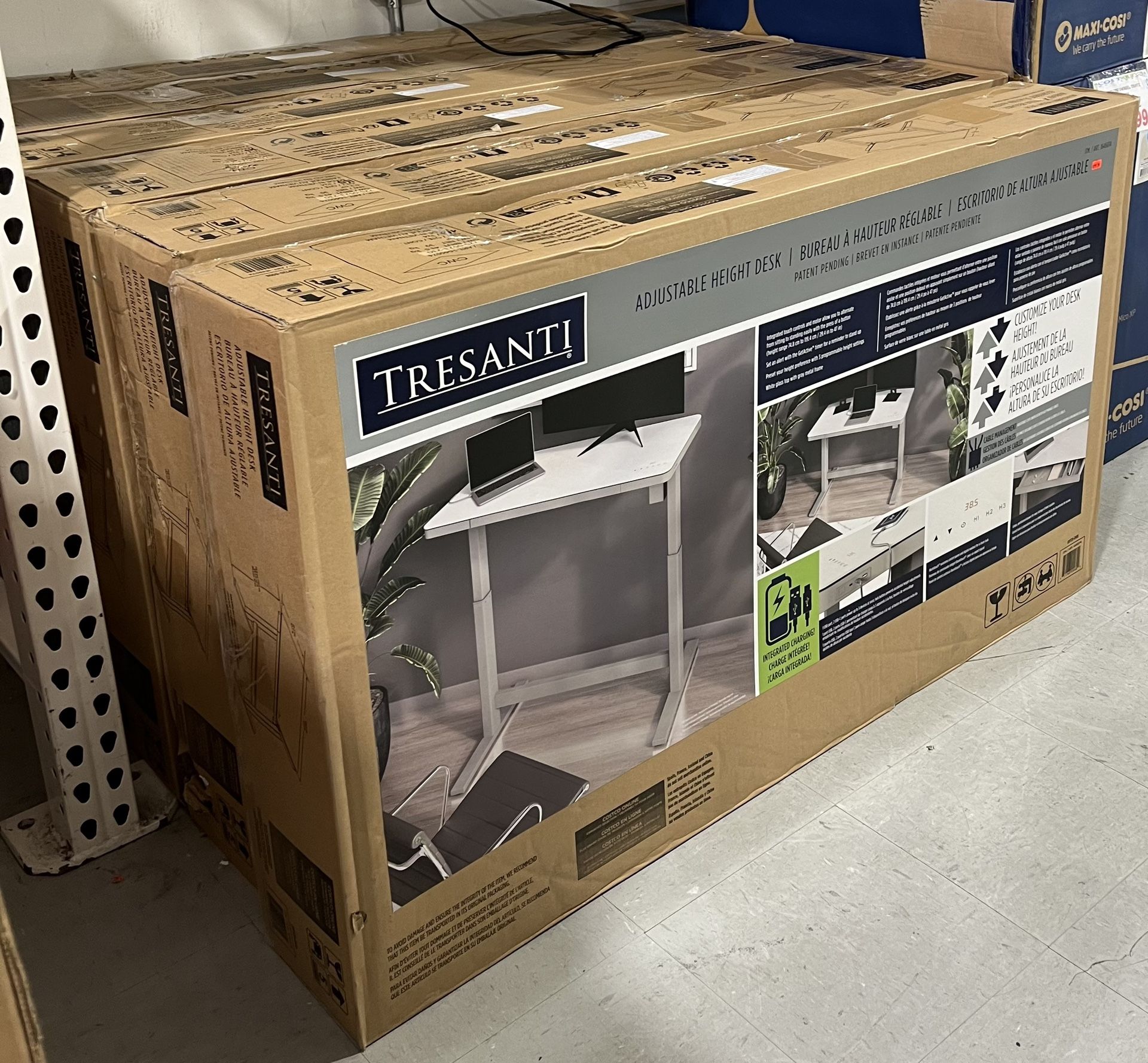 Costco Sit Stand Desk, Tresanti Adjustable Height Tech Desk $299.99