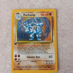 Holographic 1st Edition 1995 Base Set Machamp Pokemon Cards 