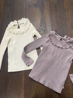 Lot Of 2 Girls Ruffle Collar Shirts Size 4t By Easy Peasy #4