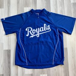 Kansas City Royals Mens Majestic Authentic Collection On Field Short Sleeve Training Jacket. Size XL. Good Condition, See All Pics 