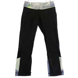 🏃🏽‍♀️ Lululemon Pace Rival Crop Black Wind Chill Black Lullaby Periwinkle Green