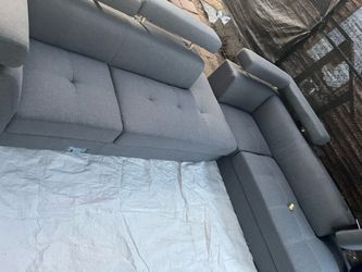 Gray Tufted Sectional Sofa