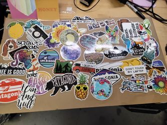 53 Stickers Of Patagonia Various Themes Water Bottles, Laptops Travel Cases Etc.