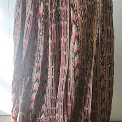 Vintage Boho Print Skirt Size Large 100 % Cotton 