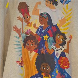 Disney Encanto Mirabel La Familia Es Todo Graphic Fleece Hoodie Beige 2XL