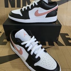 Air Jordan 1 Low GS 'Black Rust Pink'  Size 6.5Y Women's Size 8