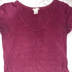 burgundy top