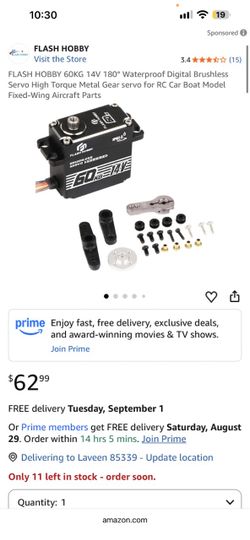 Flash Hobby 60KG 14V Brushless Digital Servo
