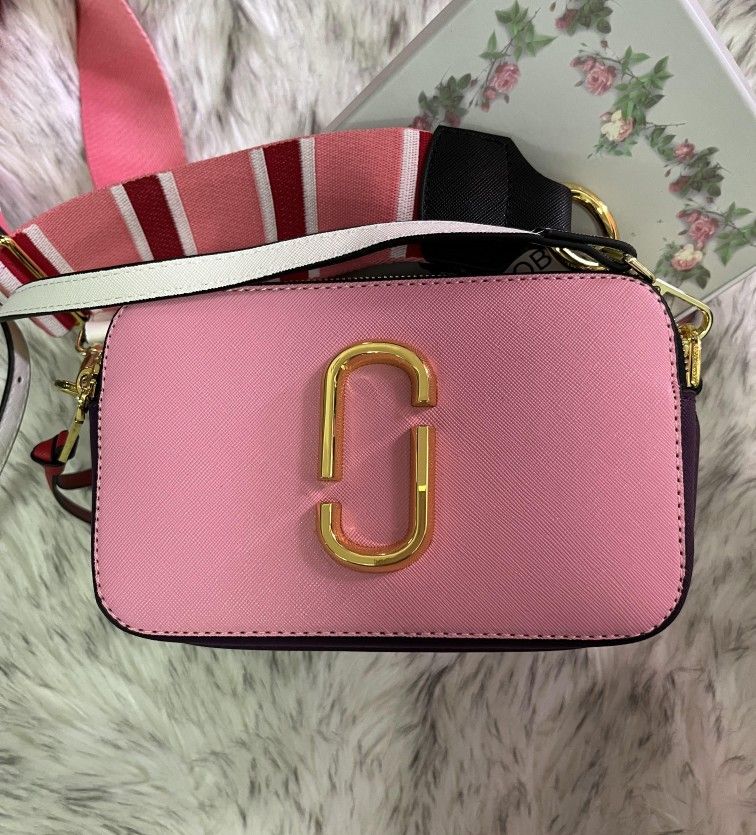 Marc Jacobs Snapshot Crossbody Camera Bag Rose Multi 100% New