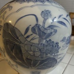 Misijos Vintage Blue and White Porcelain Large vessel/vase 