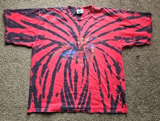 1999 Univeral Studios Red And Black Tie Dye Spider-Man Shirt