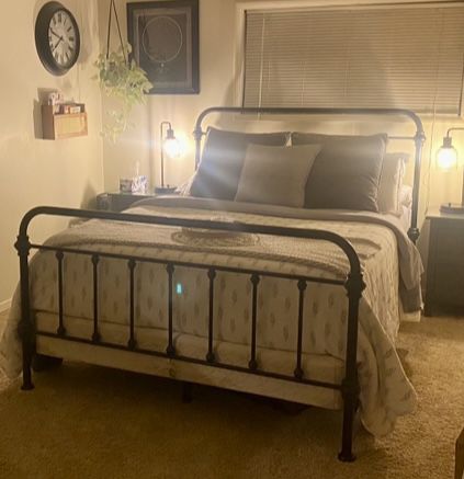 Queen Wrought Iron Bed Frame & Boxsprings
