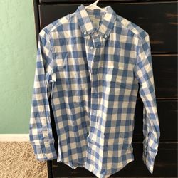 Size 14 Light Blue Plaid Button Up Shirt