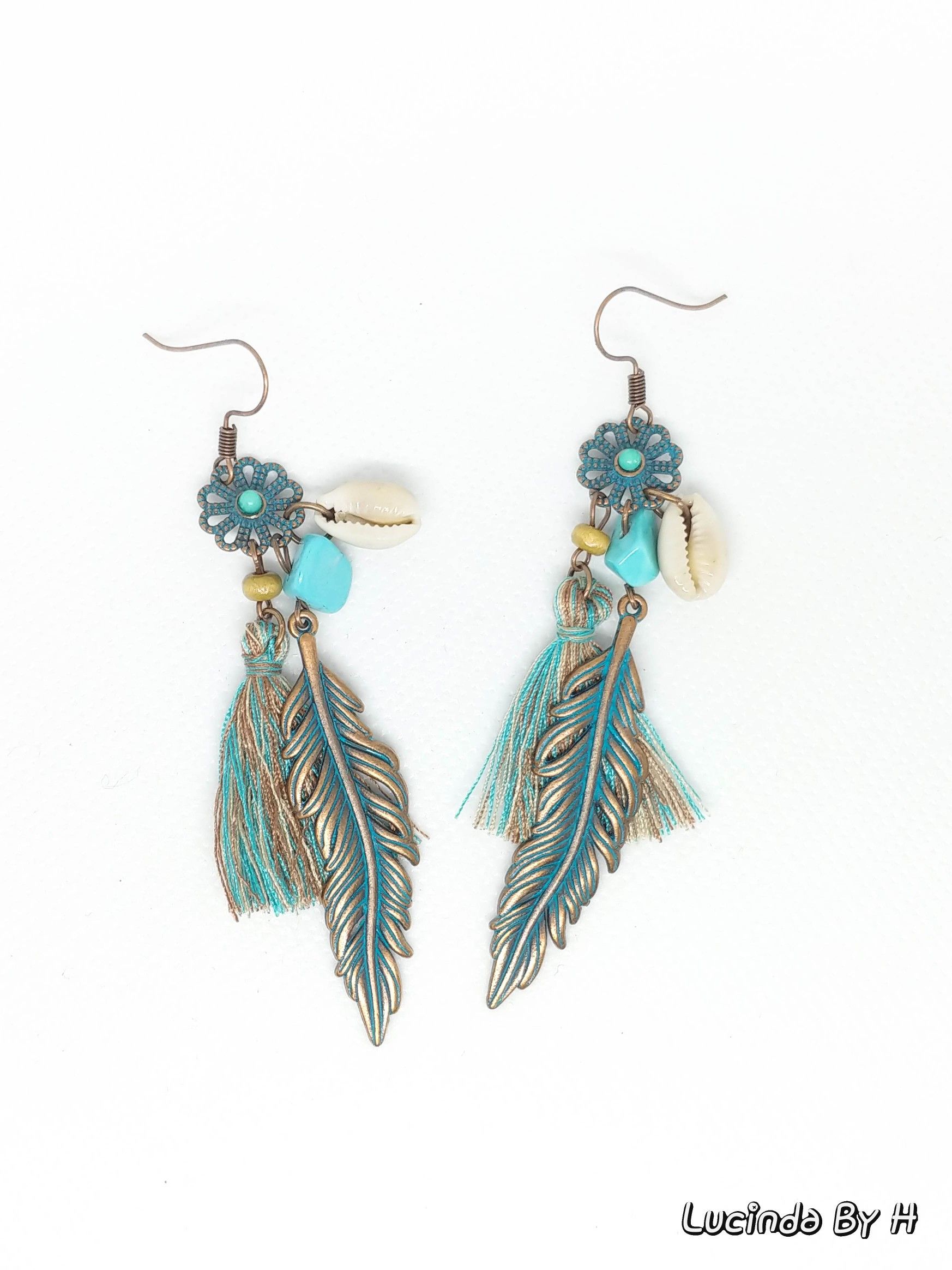 Fringe Leaf stone earrings