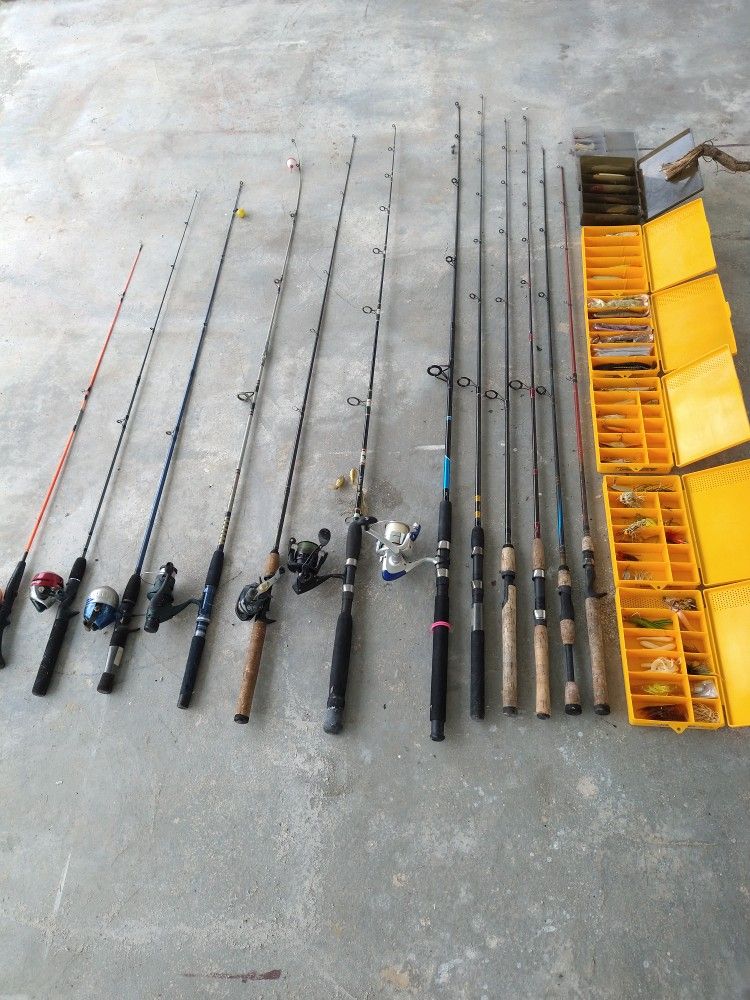 Fishing Tackle And Rods Package