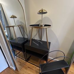 Various Gently Used Black & Gold Finish Furniture
