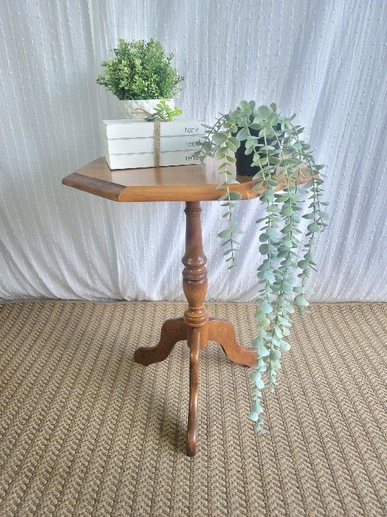 Vintage Wood Octagon Table For Sale