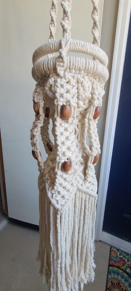 Long Macrame Hanging Plant Holder