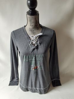 Adidas Minnesota Wild 2000 women's gray long-sleeve lace front top size L