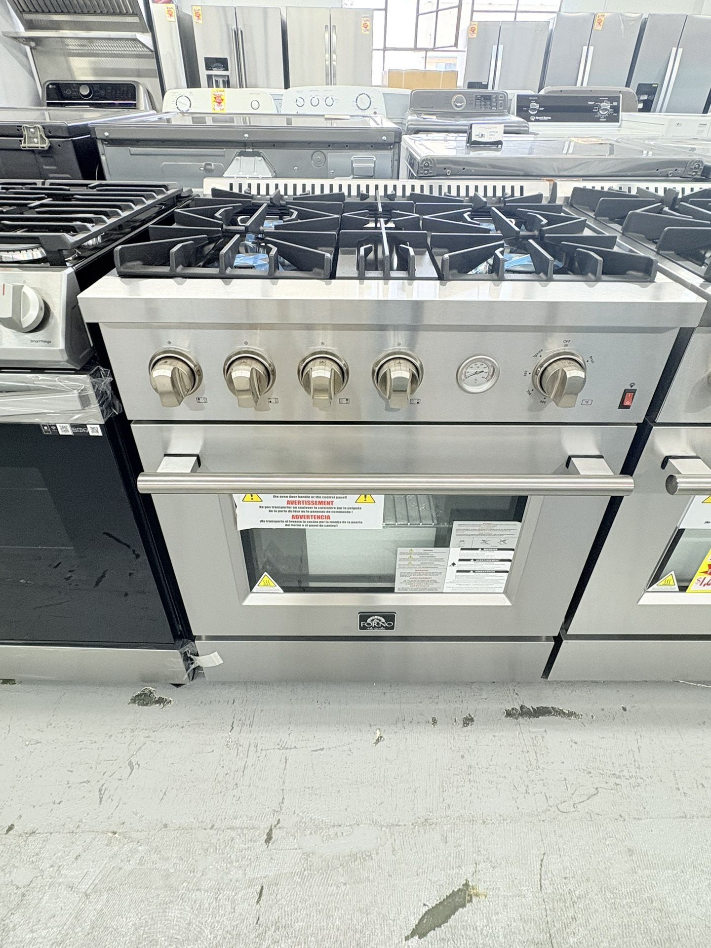 FORNO 30” Gas Slide In Range Gas / 2 Year Warranty 