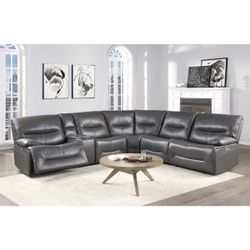 Dyersburg Brown 6-Piece Power Reclining Sectional /couch /Living room set 